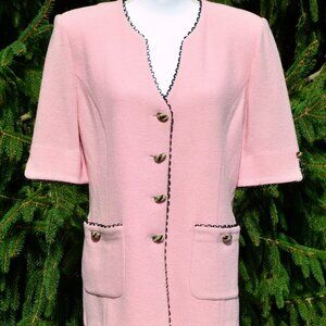 St John Pink Jacket with Black Trim
